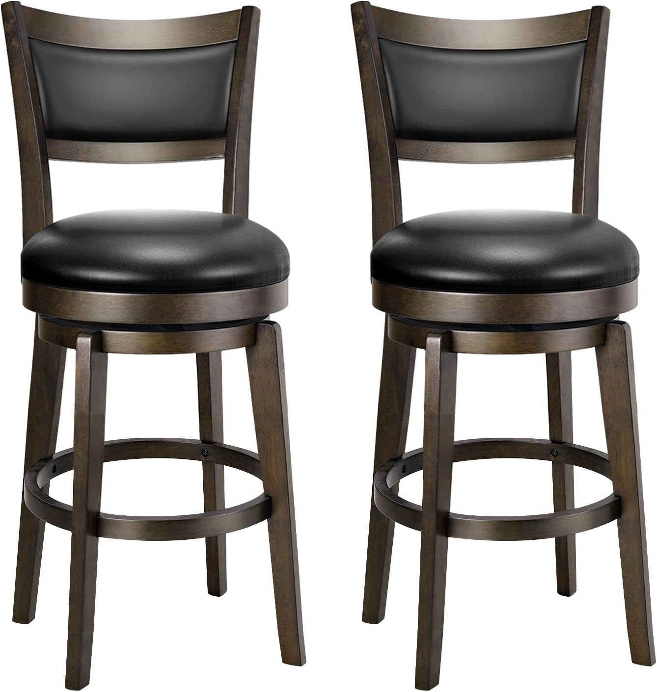 PrimeZone Swivel Bar Stools Set of 2 for Kitchen Island Use