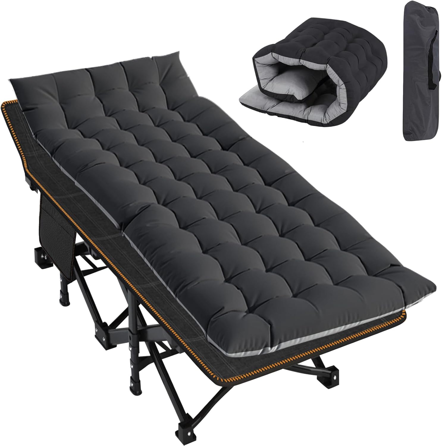 Slsy Folding Camping Cot for Adults with Padded Comfort