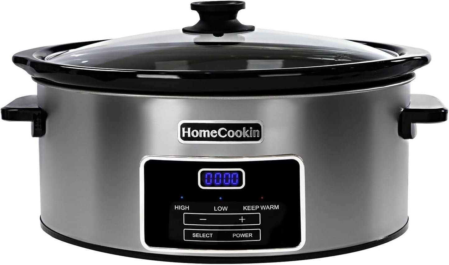 8-Quart Digital Programmable Slow Cooker for Family Dinners