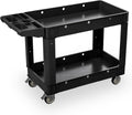 Commercial Grade 2 Shelf Utility Cart with Wheels - Heavy Duty Service