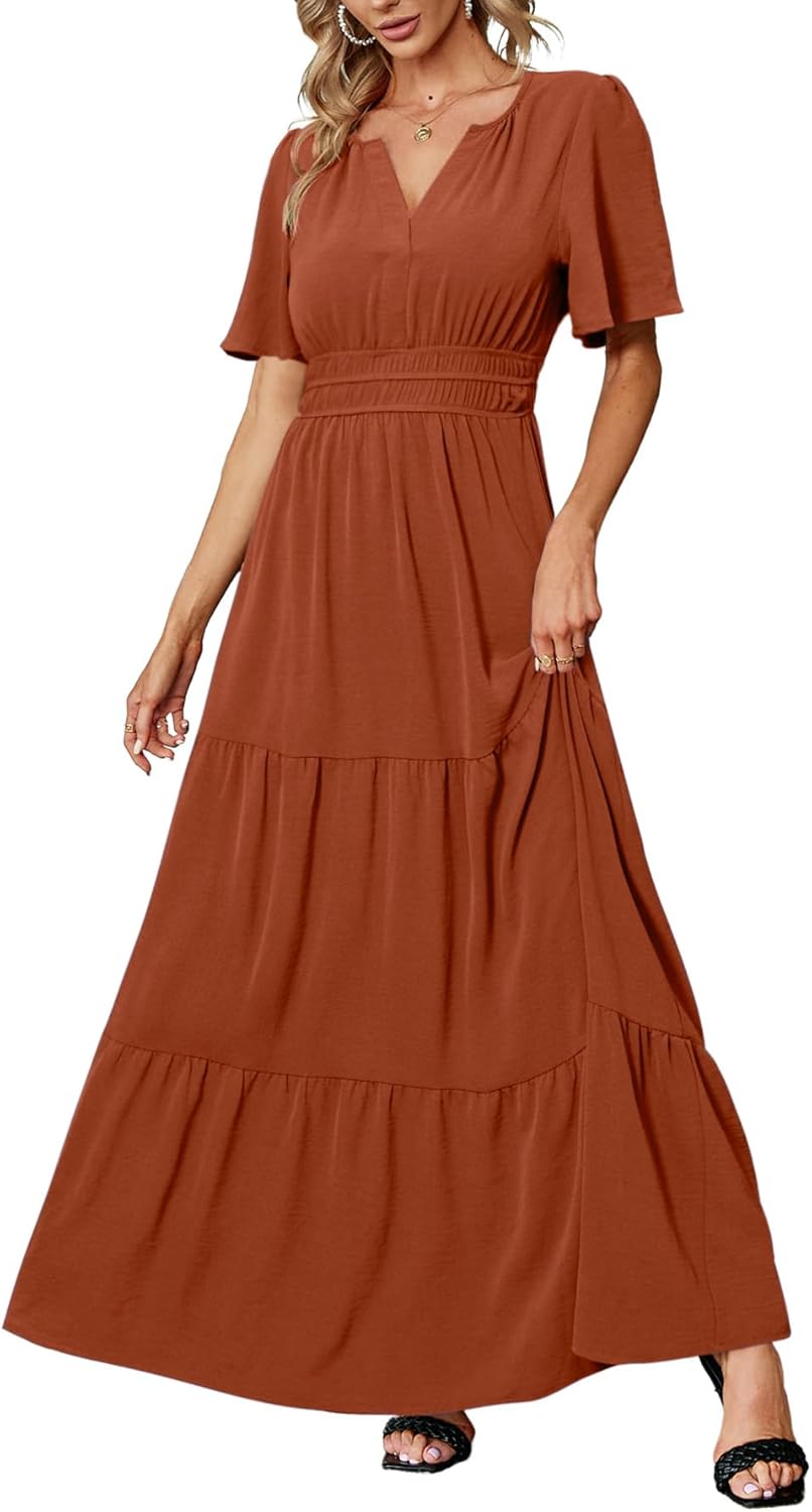 Amegoya Women's Summer Boho Maxi Dress for Casual Elegance