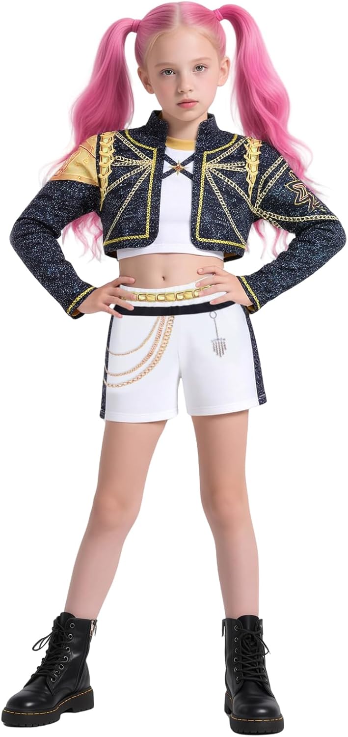 ZIW Demon Cosplay Hunters Costume for Kids 3-14Y Girls