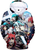 CHLOBLOM Boku No Hero Fleece Hoodie Novelty Pullover - Cozy Anime Wear