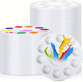 200 Pcs Round Paint Tray Palettes White - Classroom Pack
