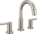 Delta Nicoli Brushed Nickel Bathroom Faucet with Sprayer - Smooth