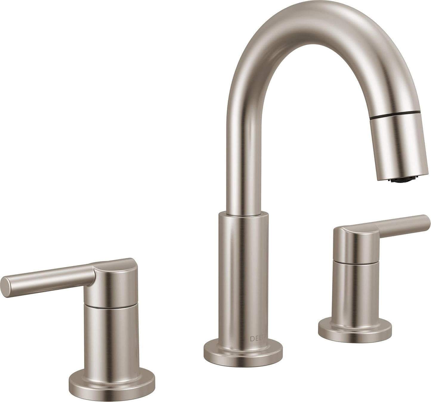 Delta Nicoli Brushed Nickel Bathroom Faucet with Pull Down Sprayer
