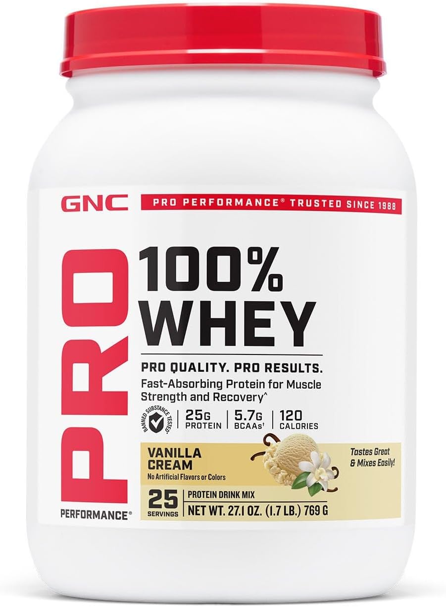 GNC Pro Performance 100% Whey Protein Powder for Strength