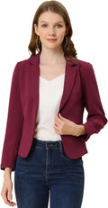 Women's Open Front Crop Blazer for Office and Casual Wear