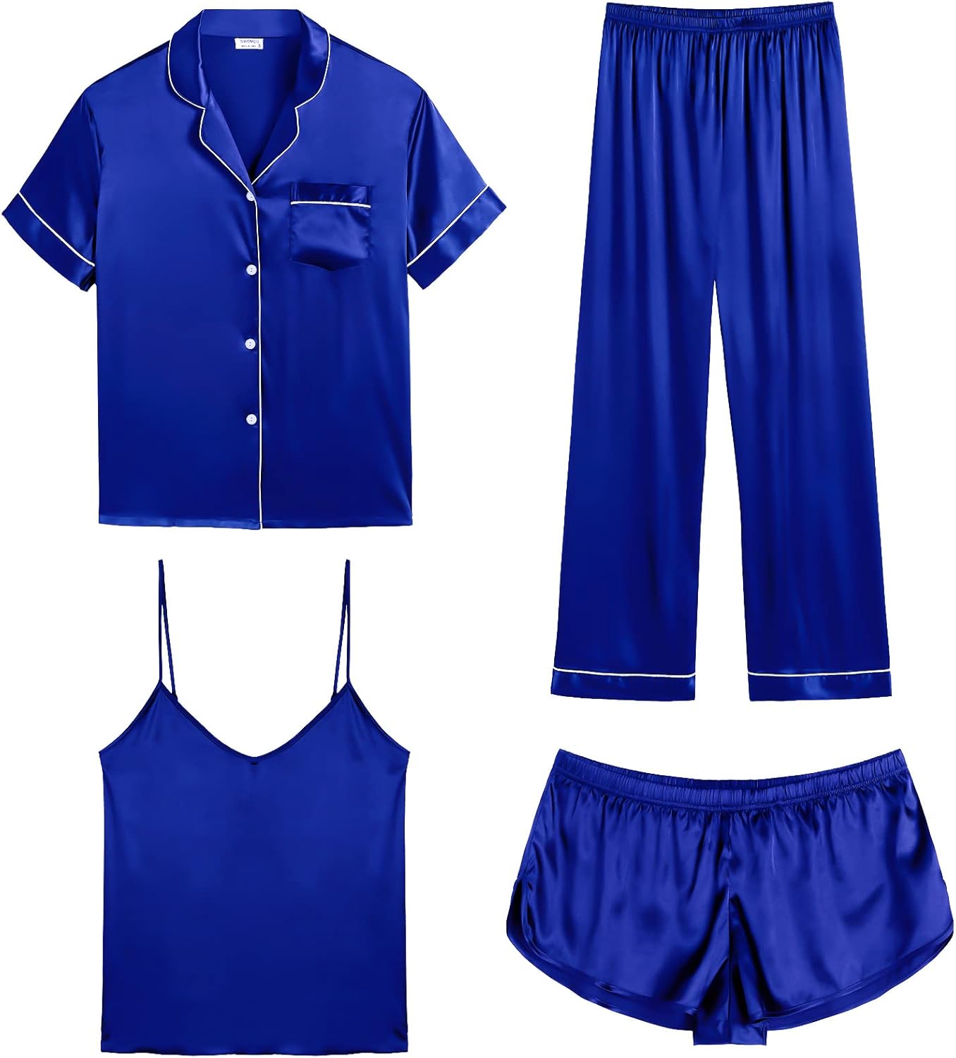 SWOMOG Womens Silk Satin Pajamas Sets for Ultimate Comfort