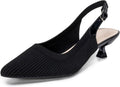Womens Adjustable Slingback Heels Pointed Toe - Mid-Low Heel Comfort