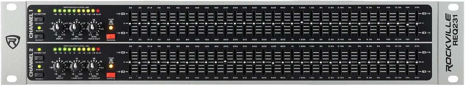 Rockville REQ231 V2 Dual 31-Band Pro Audio Graphic Equalizer