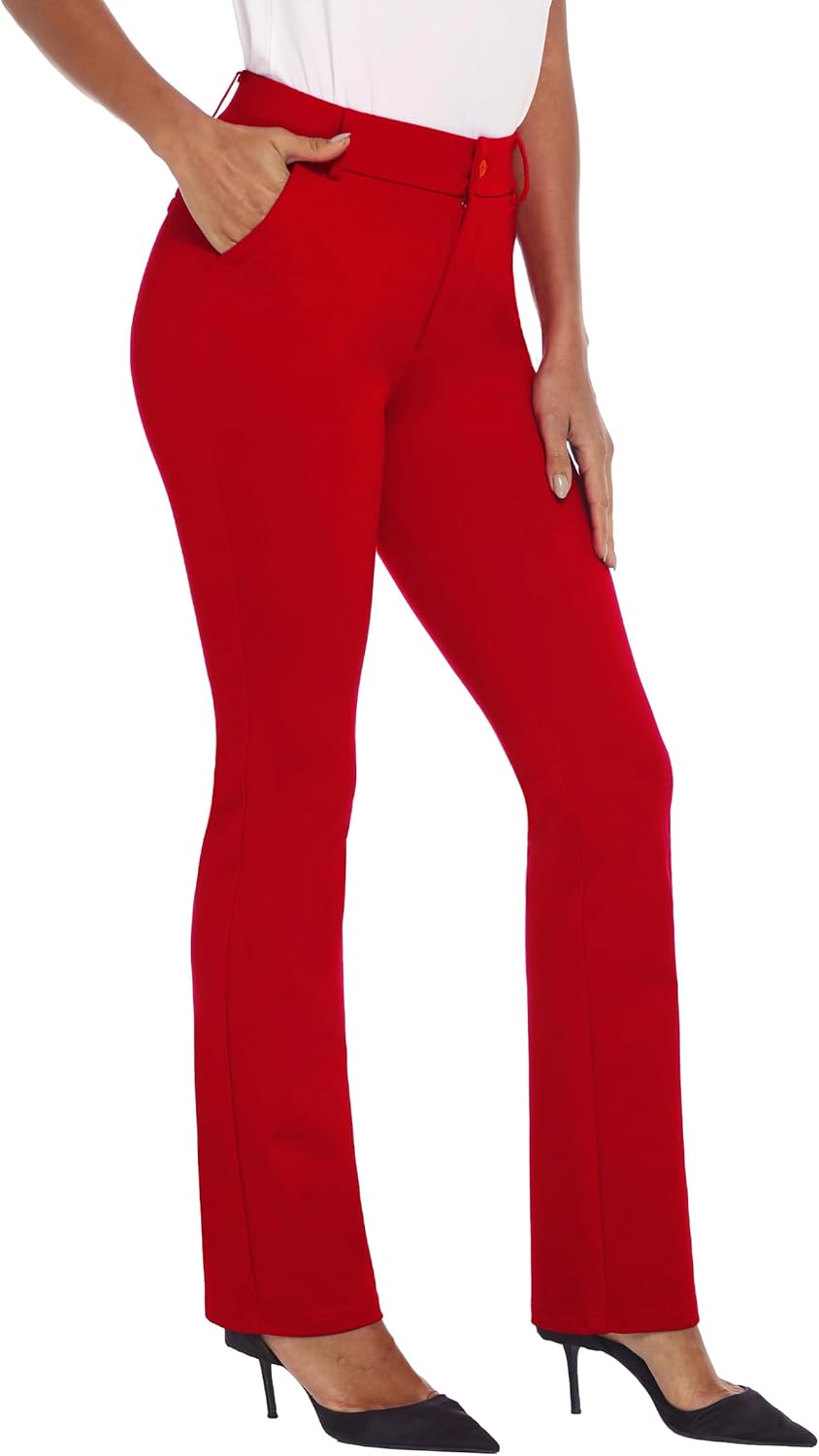 iChosy Women's Comfort Barely Bootcut Stretch Dress Pants