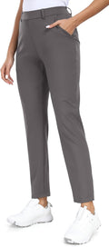 Stretchy Work Pants for Women 7/8 Ankle - High Stretch Pull On Pants