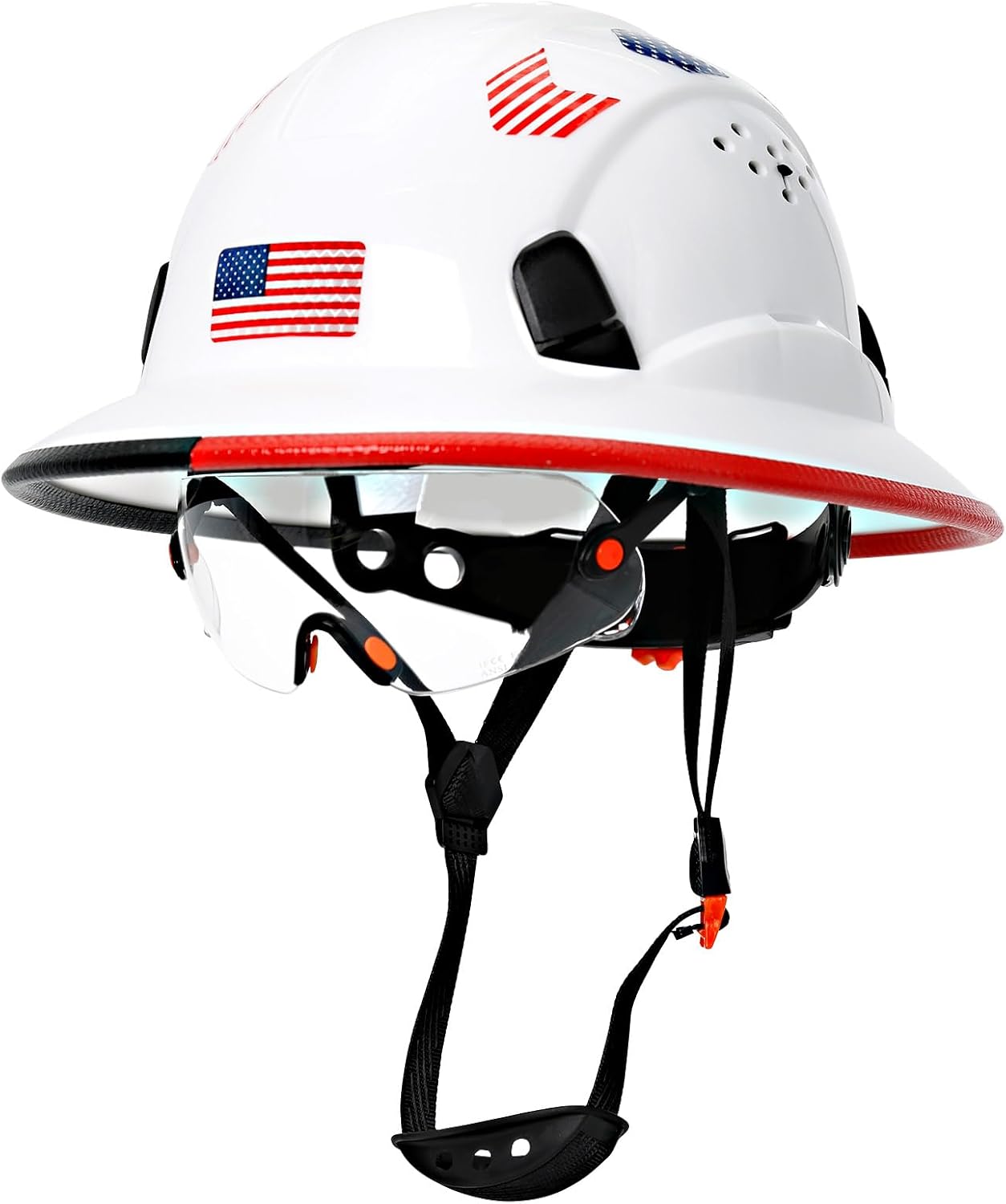 Full Brim Hard Hats Construction OSHA Approved with Clear Visor