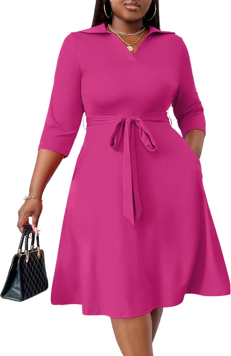Plus Size Midi Dress for Women - Stylish Summer Cocktail Wear