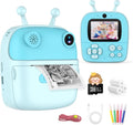 Kids Instant Print Camera Blue - Dual-Lens 1080P HD for Ages 3-10