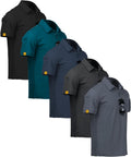 SCODI 5 Pack Mens Polo Shirts for Casual and Athletic Wear