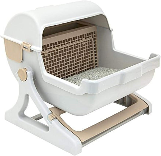 Quick Clean Luxury Cat Litter Box by SportPet - Semi-Automatic