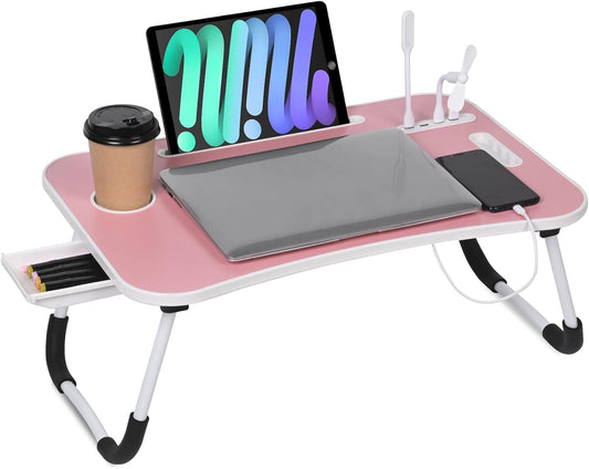 Portable Lap Desk with 4 USB Ports & Accessories for Ultimate Comfort!