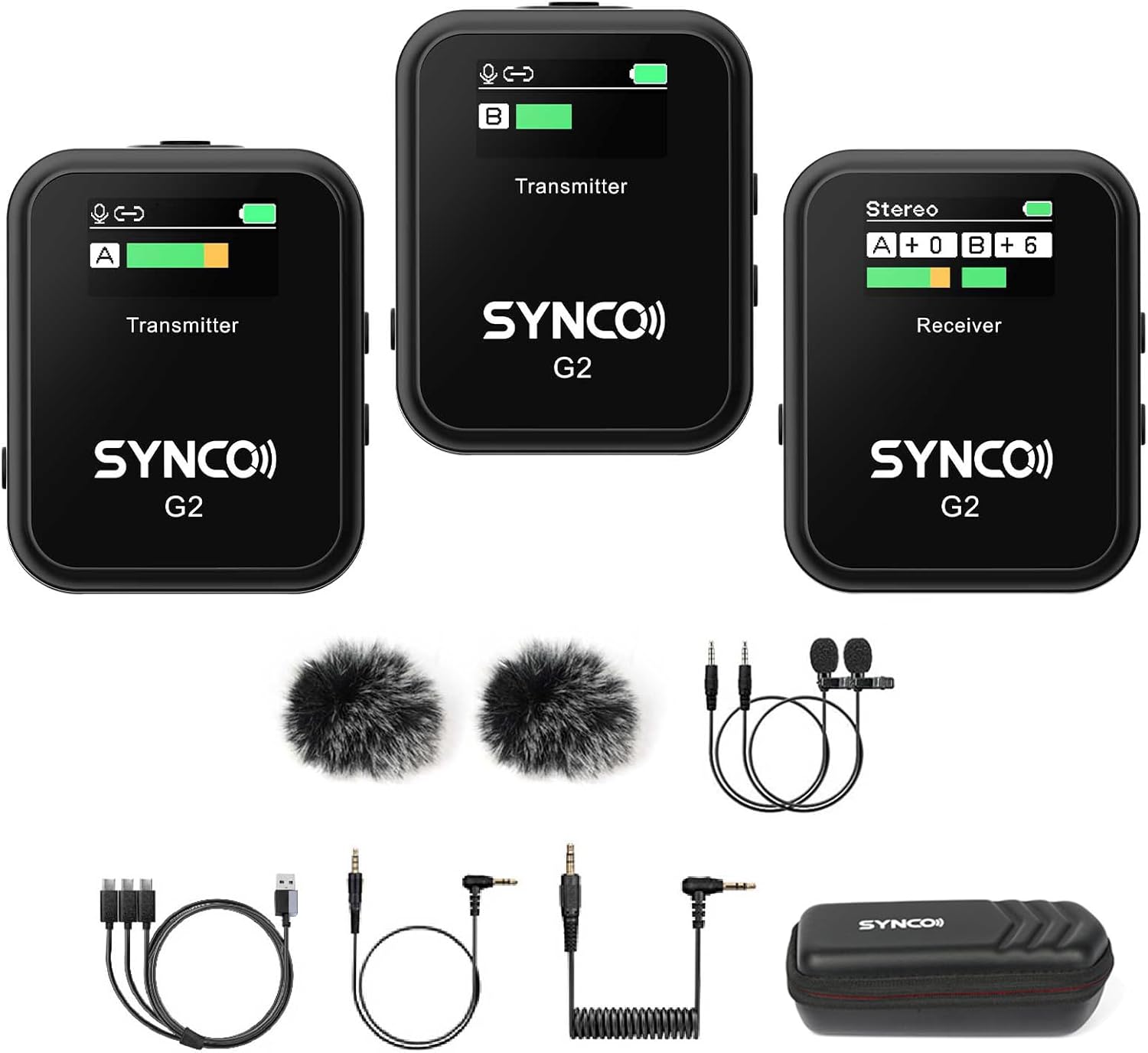 SYNCO Wireless Lavalier Microphone G2(A2) for Vlogging and Streaming