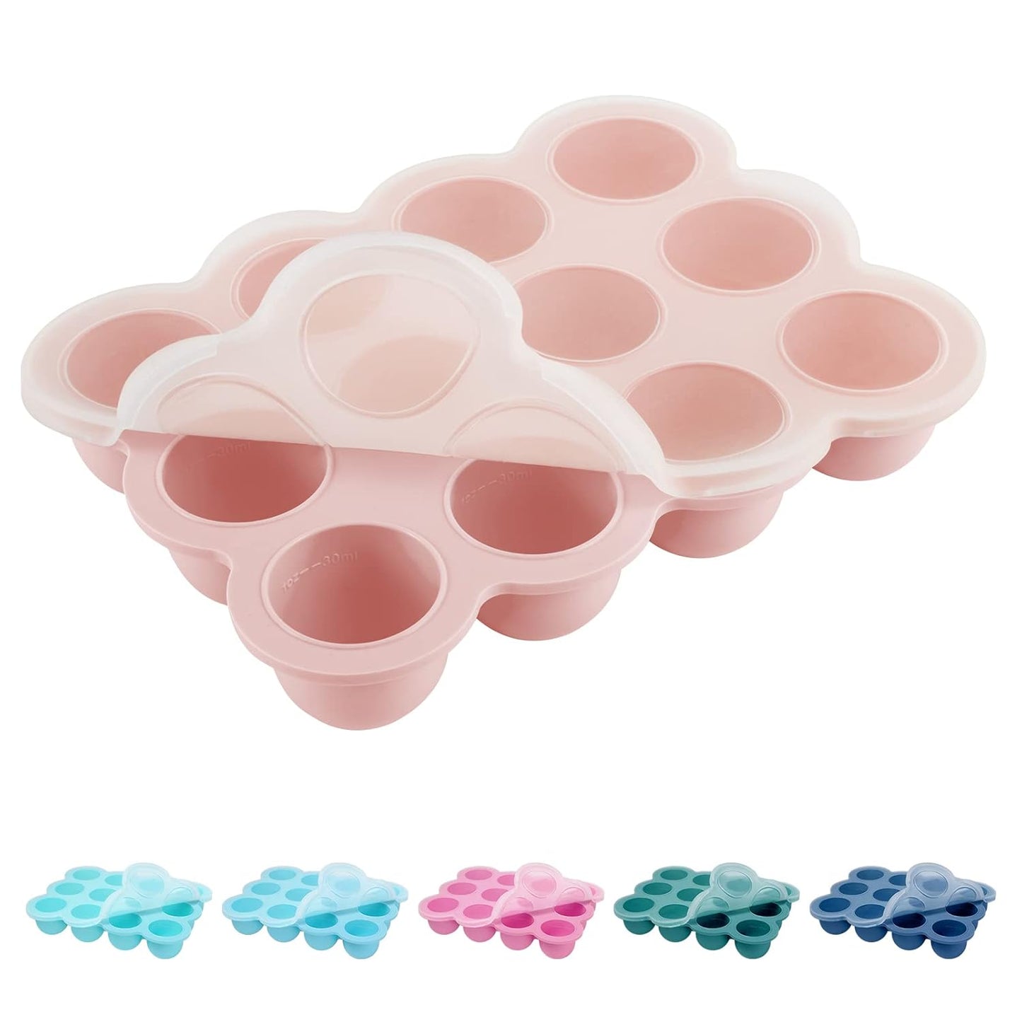 HIWOOD Baby Food Freezer Tray - Homemade Purees Made Easy! - Gossamer Pink