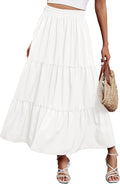 Arolina Maxi Skirt for Women Boho High Waist Pleated Flowy - Summer
