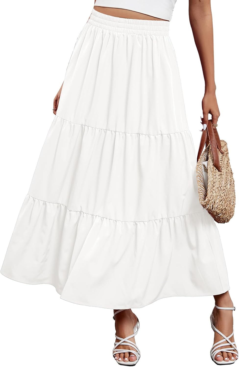 Arolina Maxi Skirt for Women - Flowy High Waist Beach Style