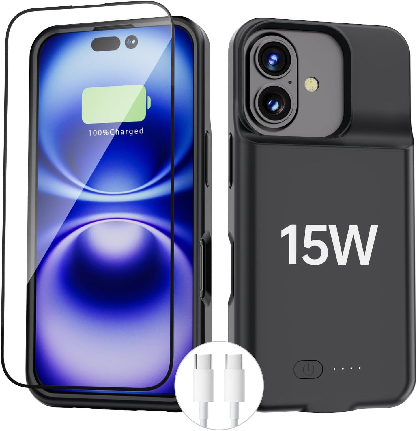 BOPPS iPhone 17 Battery Case with Screen Protector & Cable