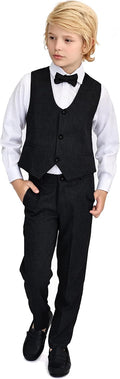 Boys 4-Piece Formal Vest Suit Set - Classic Dresswear