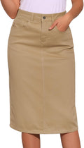 Allegra K Casual Denim Skirt for Women High Waist Midi
