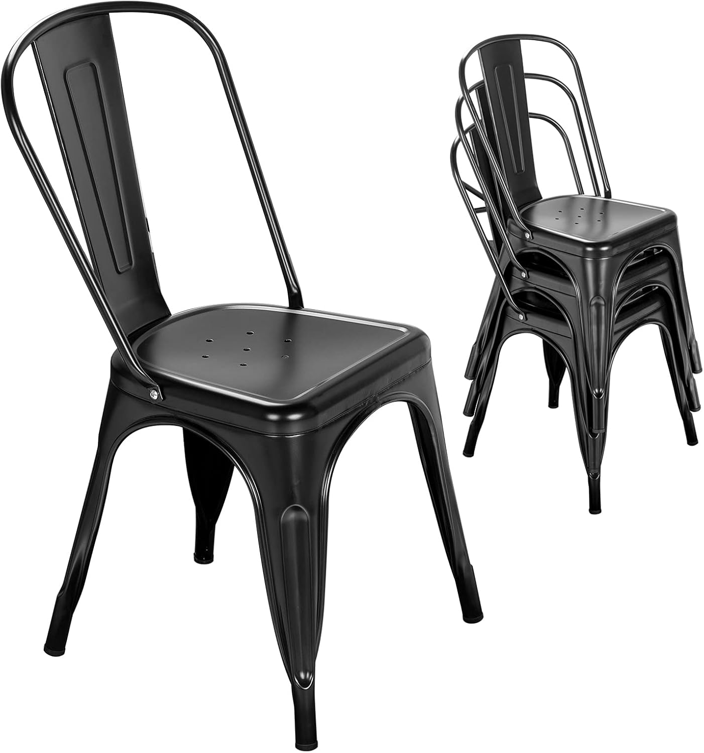 Nazhura Metal Dining Chair: Stylish Farmhouse Design
