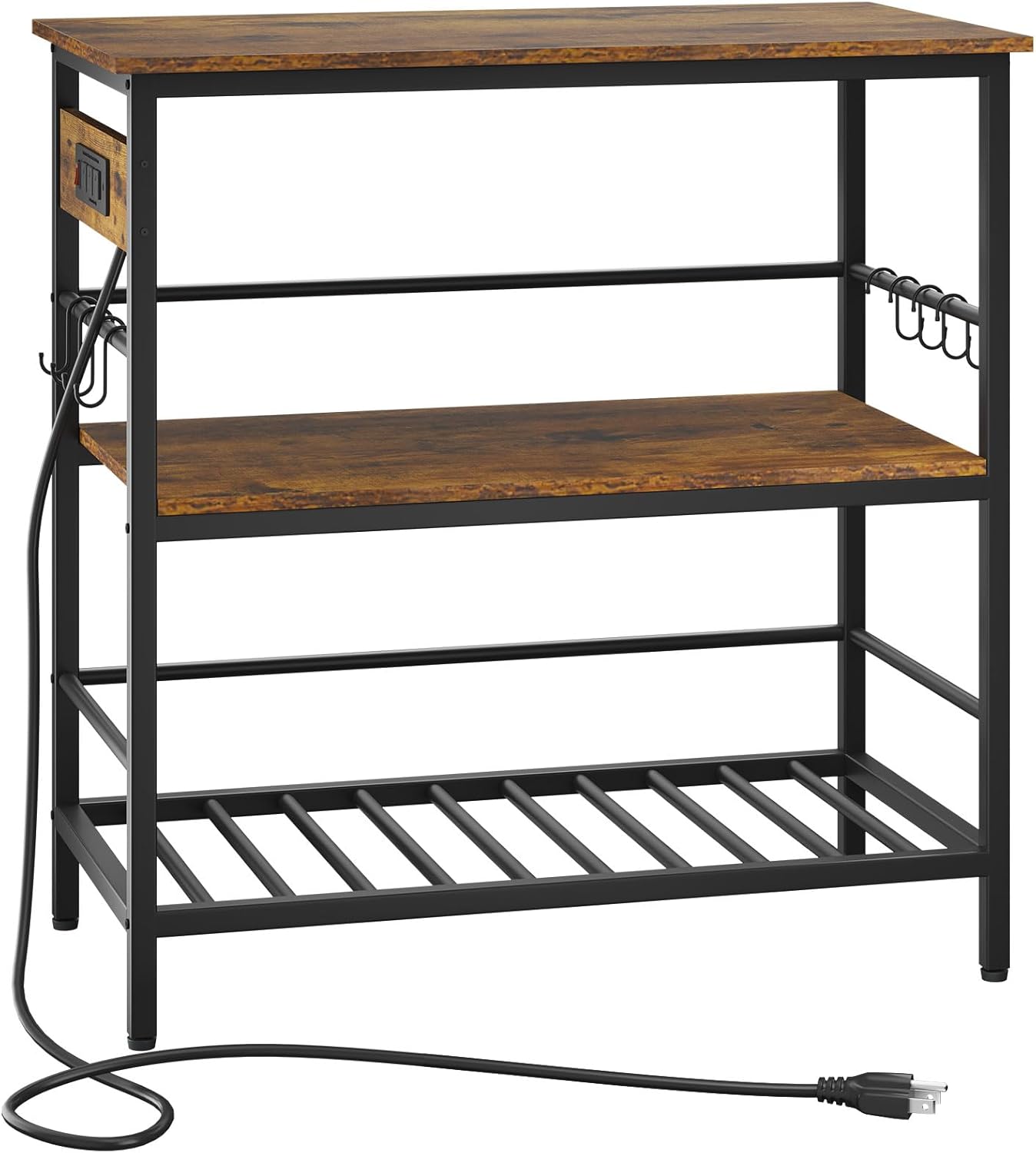 Rustic Kitchen Island with Power Outlet