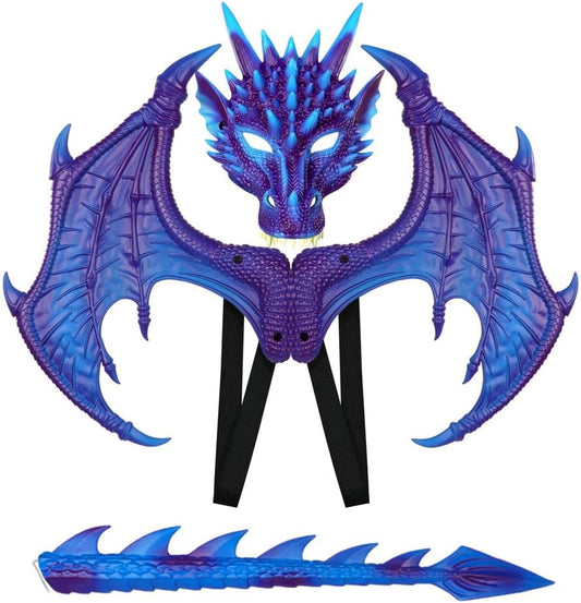 Himine Dragon Wings Props Cosplay Wing With Tail Mask for Fun