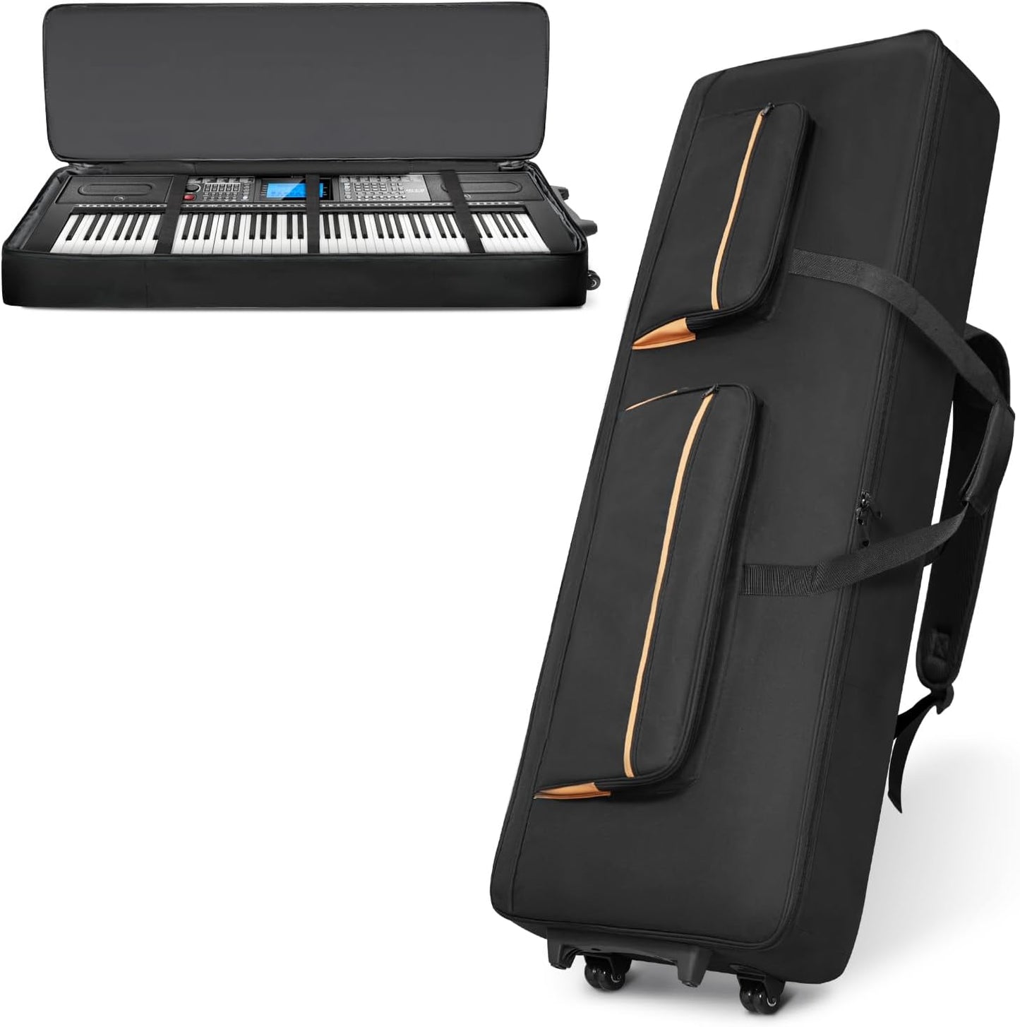 88-Key Keyboard Case with Wheels for Easy Transport and Storage
