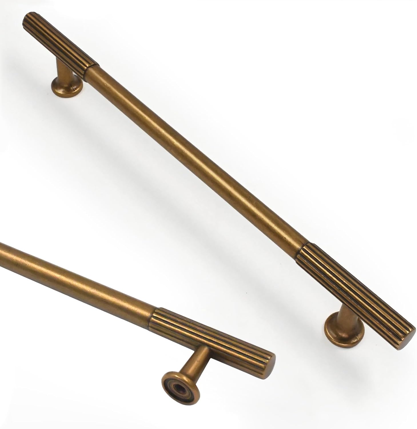 Antique Brass Cabinet Pulls - 6 Pack 12.5 Inch Kitchen Handles