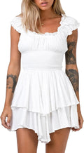 Off Shoulder Ruffle Mini Dress - Flowy Summer Tube Dress