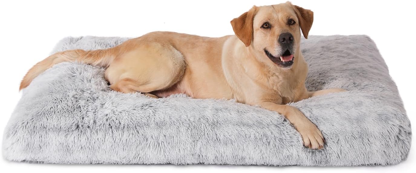 Plush Dog Crate Pad for XXL Dogs - Waterproof & Washable