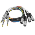 Seismic Audio 4 Channel TRS to XLR Snake - 5 ft Recording