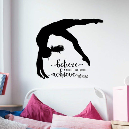 Gymnastics Quote Wall Decal for Dance Studio Decor and Gifts