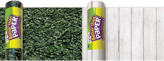 Fun Size Boxwood and Vertical White Shiplap Bulletin Board Rolls