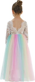 Girls Peony Lace Back A-Line Tutu Dress - Soft White Tulle