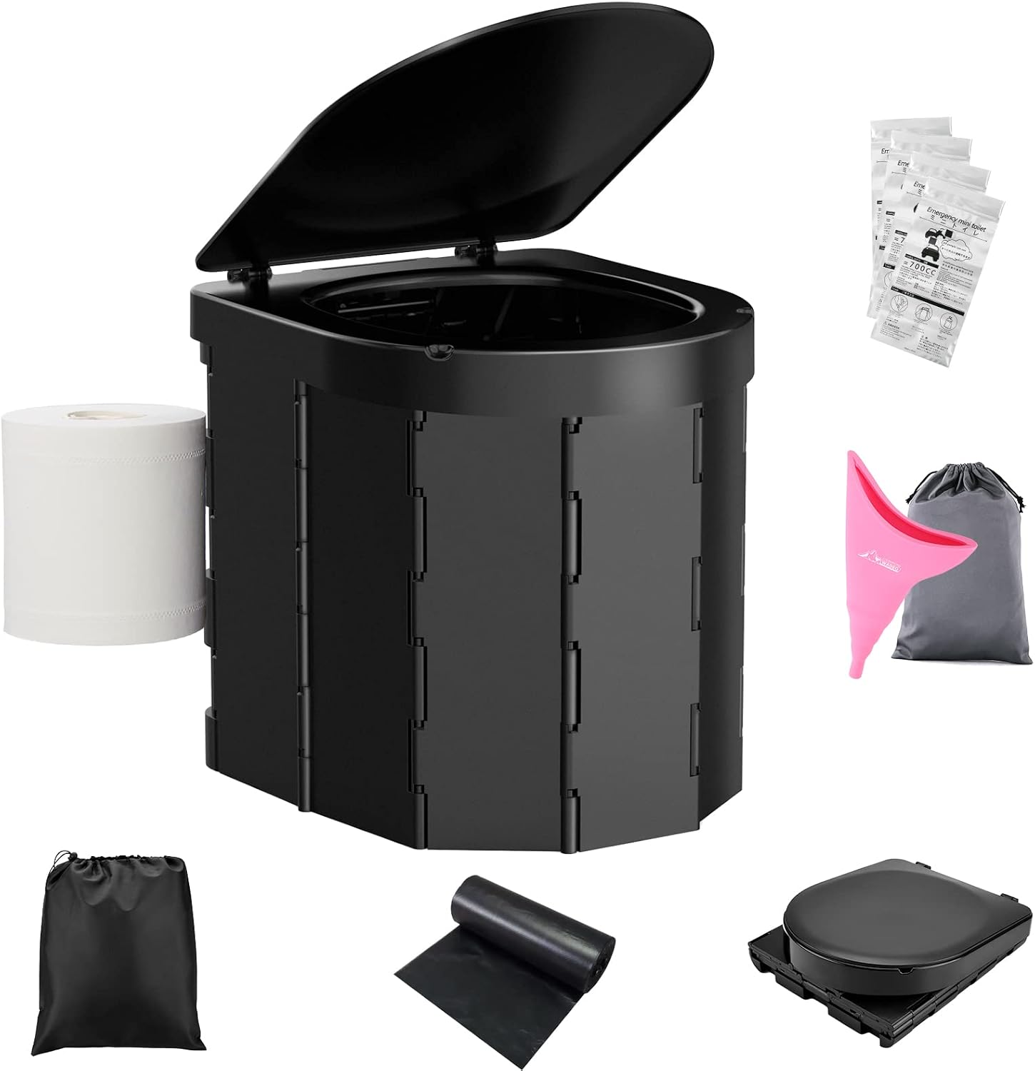Portable Camping Toilet with Female Urination Device - PAHTTO