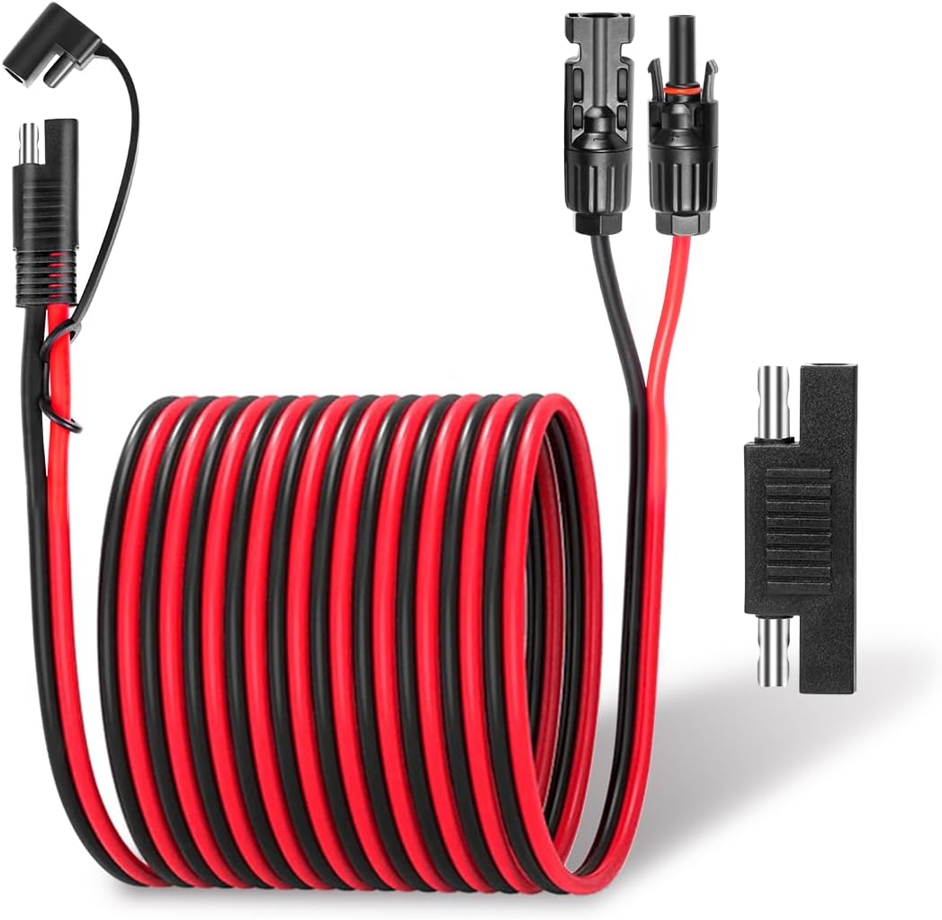 Ansoufien Solar Panel Connectors to SAE Adapter Cable 20FT