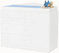 Baby Changing Table Dresser with 4 Drawers and Open Storage - White