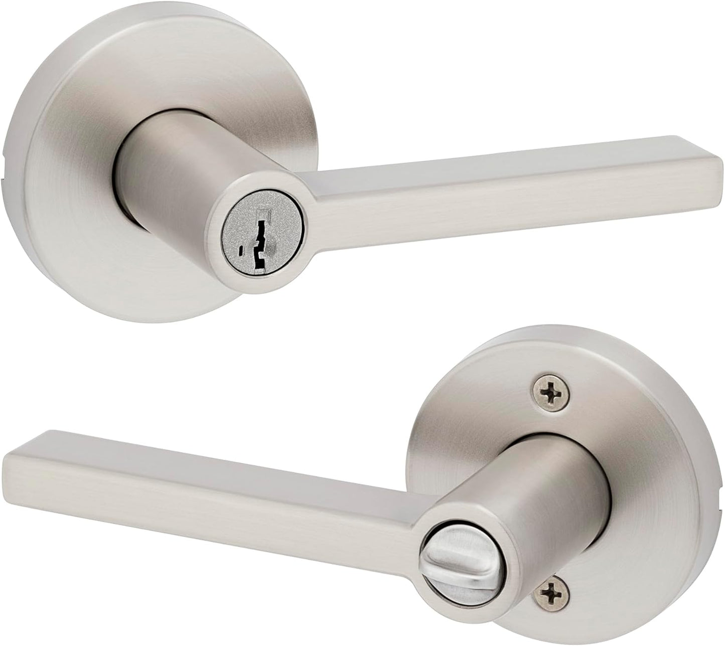 Kwikset Halifax Entry Door Handle with Lock and Key for Security