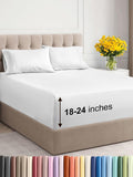 Extra Deep Twin XL Sheet Set White - 4 Piece Breathable Cooling Sheets