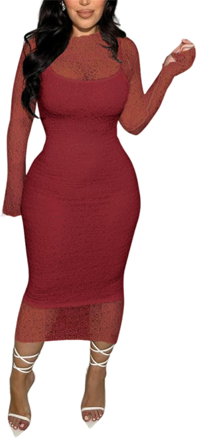 Elegant Bodycon Midi Dress for Women - Perfect for Parties