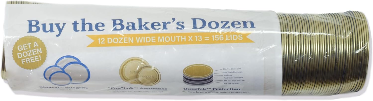 Superb Canning Lids for Wide Mouth Mason Jars - 156 Pack