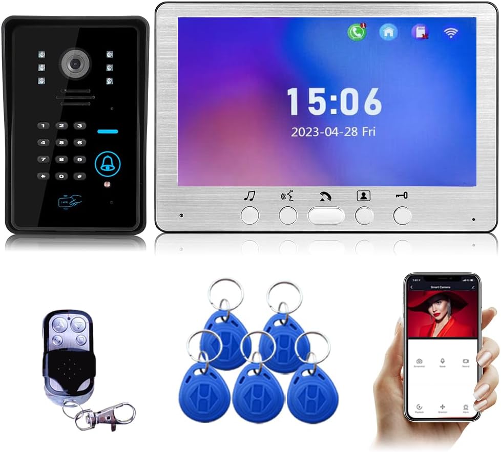1080p Video Doorbell w/ Night Vision & Password Unlock