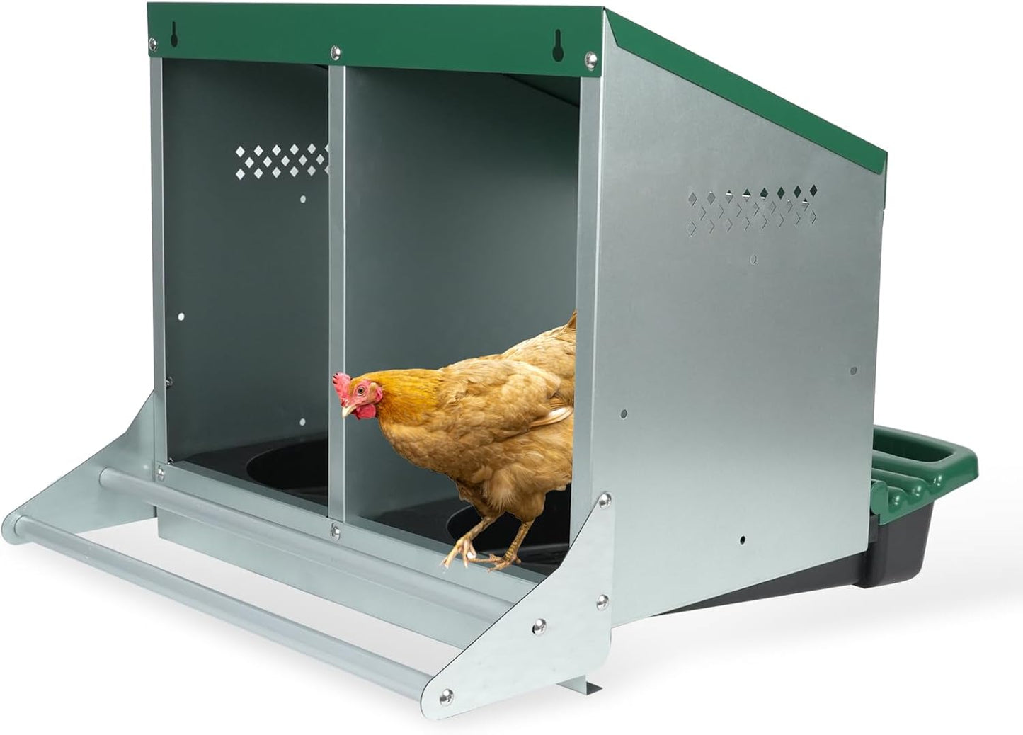 Heavy Duty Metal Chicken Nesting Box with Roll Away Design